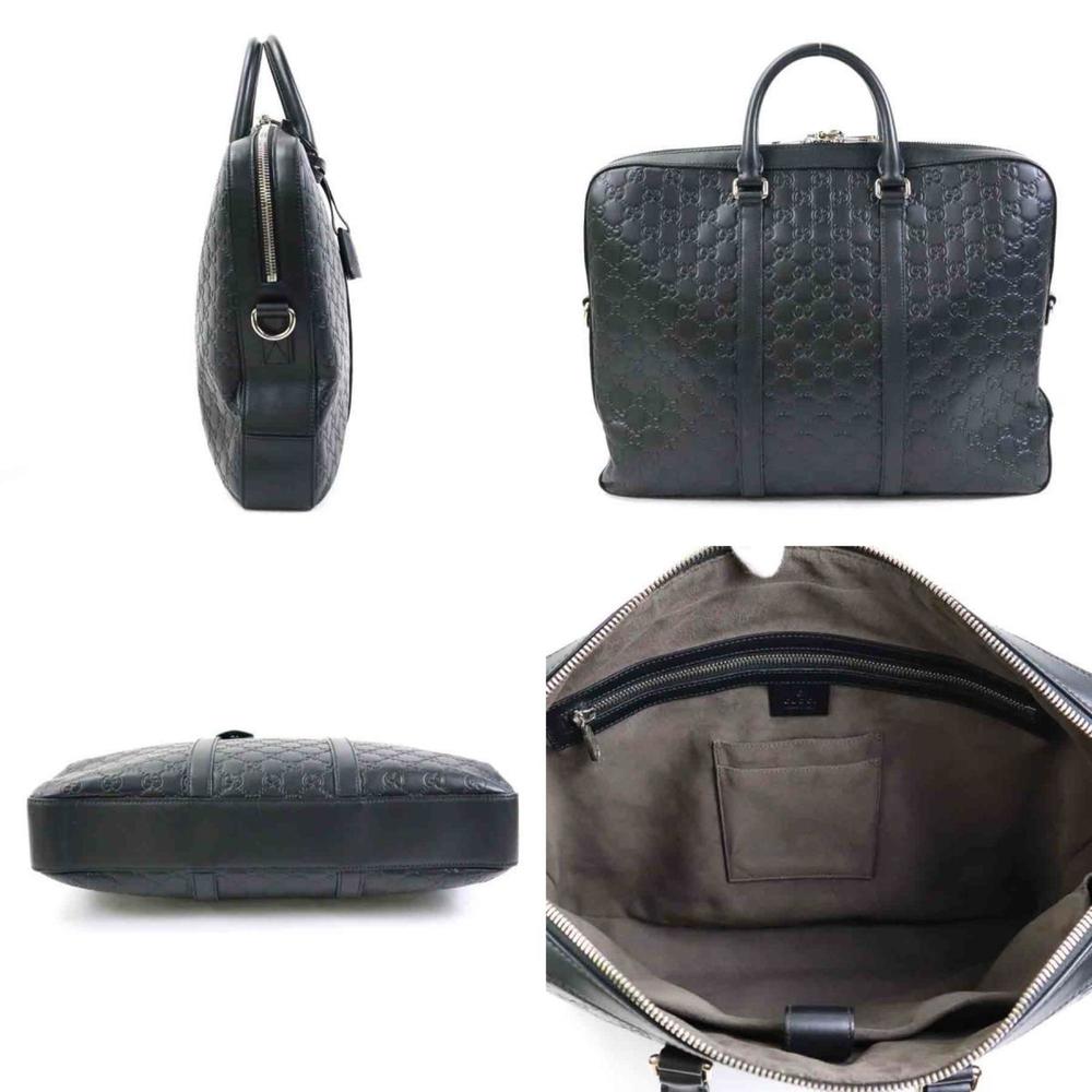 Gucci Embossed Black Leather Briefcase - Picture 2 of 5